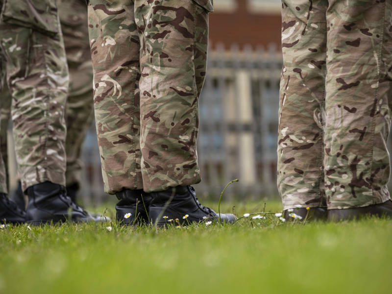 The uniform and boots or students, training for Uniform Protective Services at City of Portsmouth College