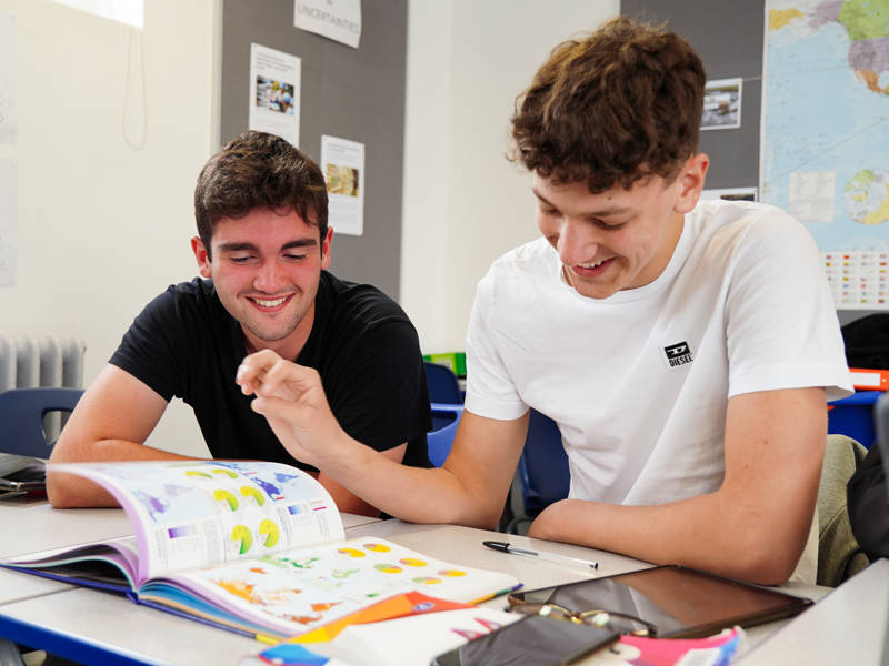 Geography students at City of Portsmouth College's Sixth Form Campus.                                                            