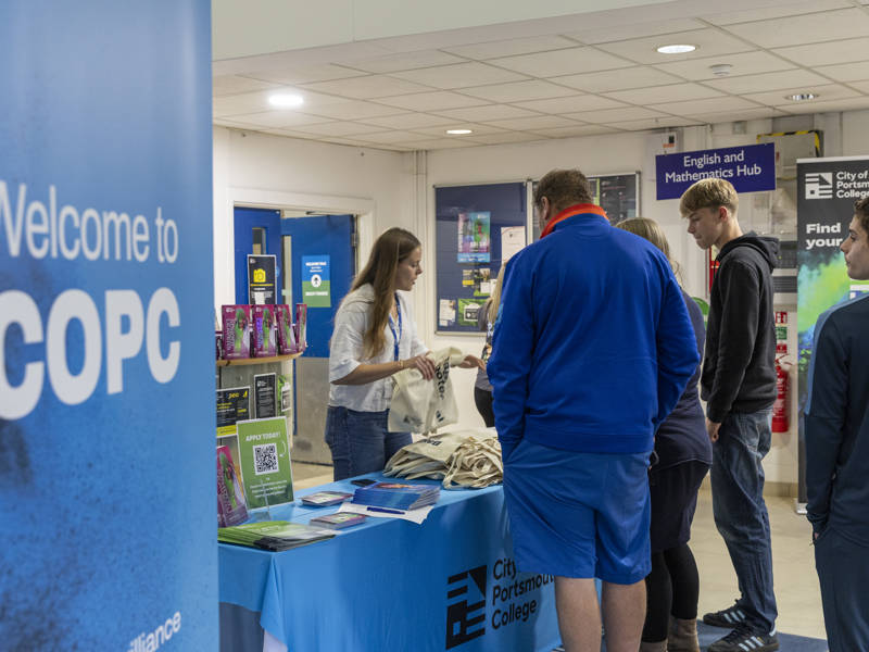 Staff and students being welcomed at North Harbour Campus Open Event 